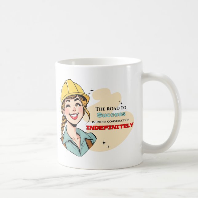 Mug Vers le succès Sassy Rétro Démotivationnel (Droite)
