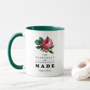 Mug Verse de la Bible avec peur et merveilleusement fa