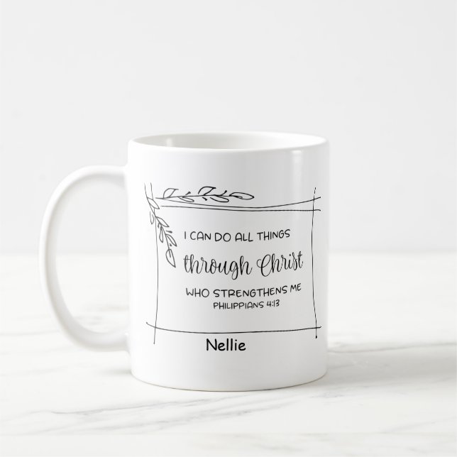 Mug Verse De La Bible Chrétienne Je Peux Faire Tout (Gauche)