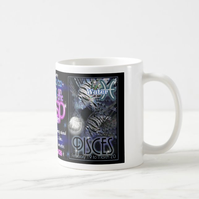 Mug Verseau Poissons de tranchant de zodiaque de (Droite)