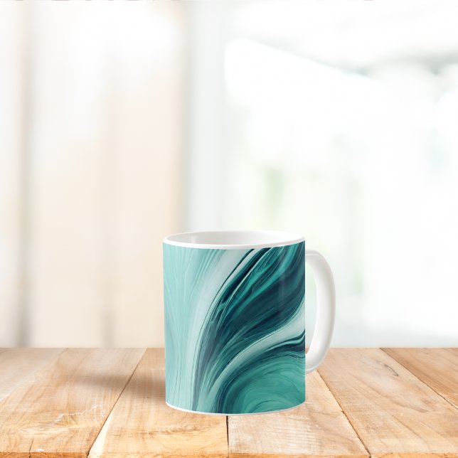 Mug Versement de liquide sarcelle abstrait (Créateur téléchargé)