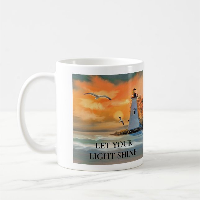 Mug Verset Bible Chrétienne Laissez Votre Lumière Bril (Gauche)
