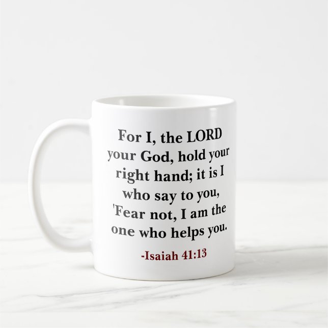 Mug verset biblique personnalisé Le Seigneur, ton Dieu (Gauche)