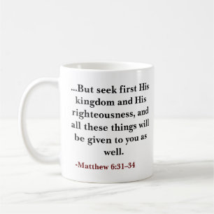 Mug verset biblique personnalisé Mais chercher d'abord