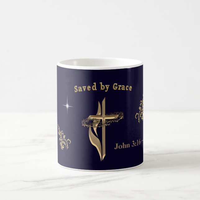 Mug Verset biblique sauvé par Grace (Centre)