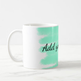 Mug Vert aquarelle ajouter nom message texte lancer