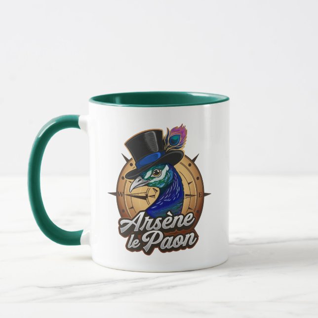 Mug vert  "Arsène le Paon" (Gauche)