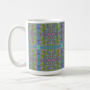 Mug Vert bleu violet géométrique