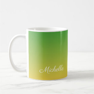 Mug Vert et jaune foncé personnalisé
