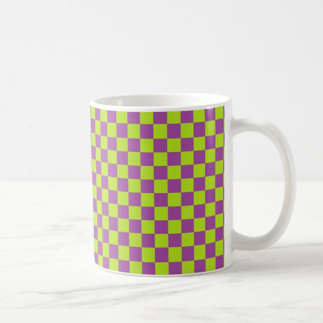 Mug Vert et pourpre de chaux Checkered (Droite)