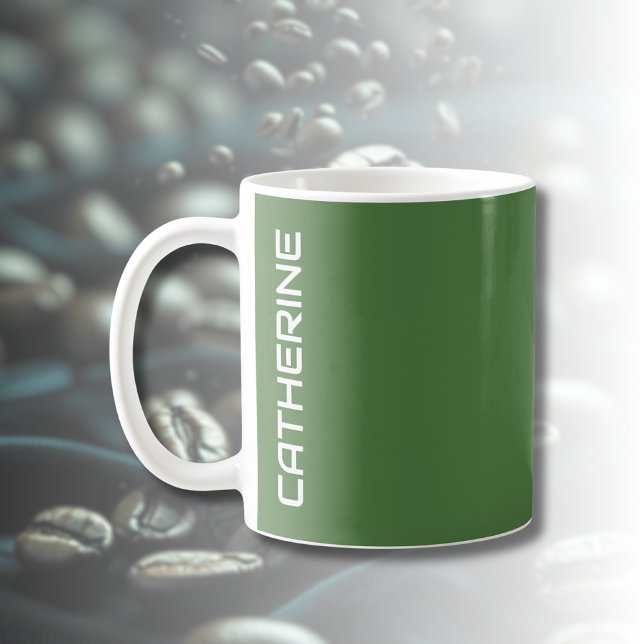 Mug Vert fougère couleur unie personnalisé  (Créateur téléchargé)