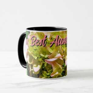 Mug Vert jaune rose Hydrangea meilleure fille jamais
