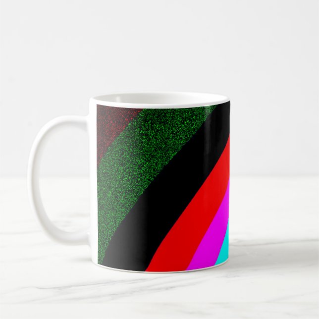 Mug vert, noir, brillant, brillant très beau RMdesignf (Gauche)