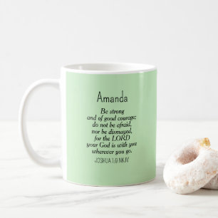 Mug Verte clair Courage Bible Verse Nom personnalisé