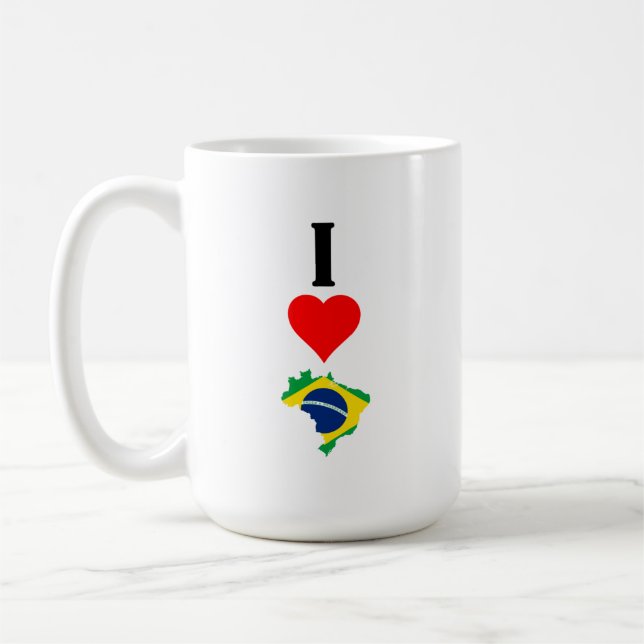 Mug Vertical I Love Brazil / I Heart Brazil Brésil (Gauche)