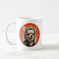 Veste moto punk rock Chihuahua avec mohawk