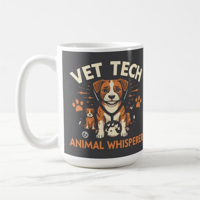 Mug Vet Tech Animal Whisperer mignet Chiot Stethoscope (Gauche)