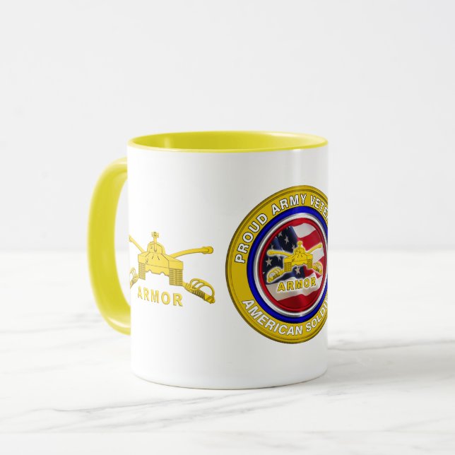 Mug Vétéran de l'armure de l'Armée de terre fier (Devant gauche)