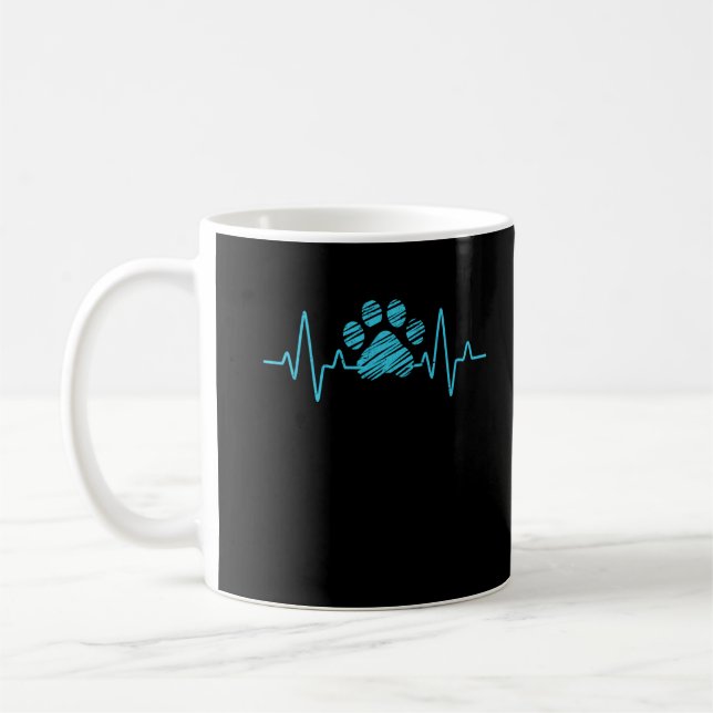 Mug Veterinarian Paw Heartbeat Love Animals Vet Tech (Gauche)