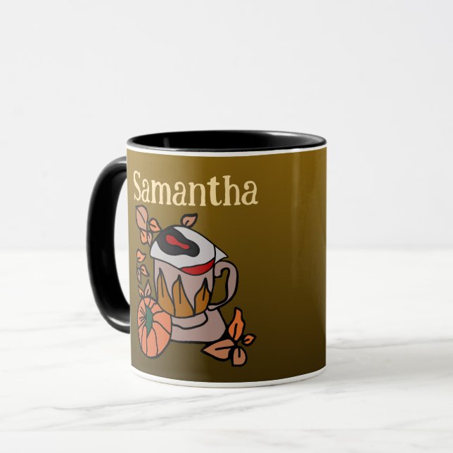 Mug Vibes citrouilles et brassées pour le café de perf (Devant gauche)
