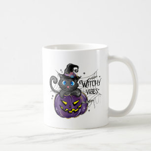 Mug Vibes de cuisine - Chat noir sur Jack-O-Lantern vi