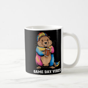 Mug Vibes de jour de match Tribal Groundhog tenant un