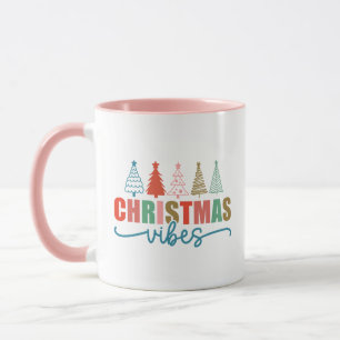 Mug Vibes de Noël - Colorful Holiday Trees Design