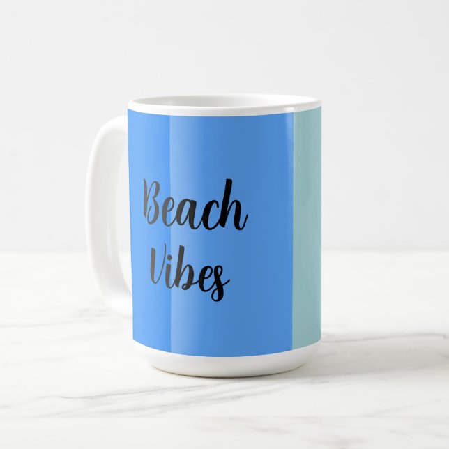 Mug Vibes De Plage, Bleues (Devant gauche)