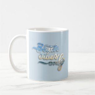 Mug Vibes de plage Typographie bleu