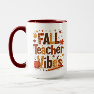 Mug Vibes d'enseignant d'automne personnalisées