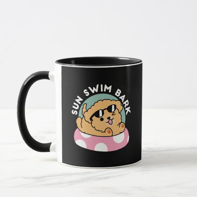 Mug Vibes d'été Chien - Chiot flottant avec lunettes d (Gauche)