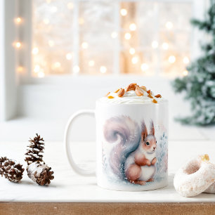 Mug Vibes d'hiver Aquarelle écureuil -