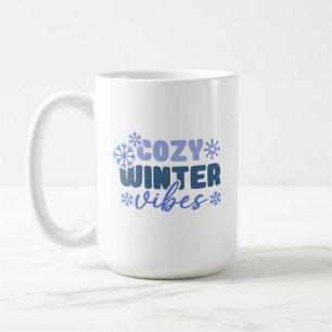 Mug Vibes d'hiver confortables - Typographie du flocon
