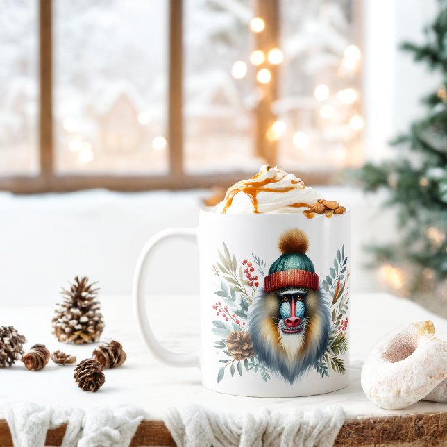 Mug Vibes d'hiver Mandrill Monkey - (Créateur téléchargé)