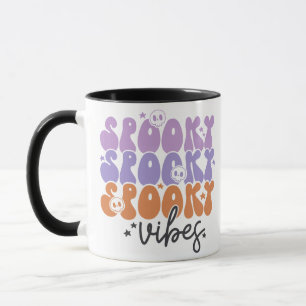 Mug Vibes éffrayantes Crânes Étoiles Blancs d'Hallowee