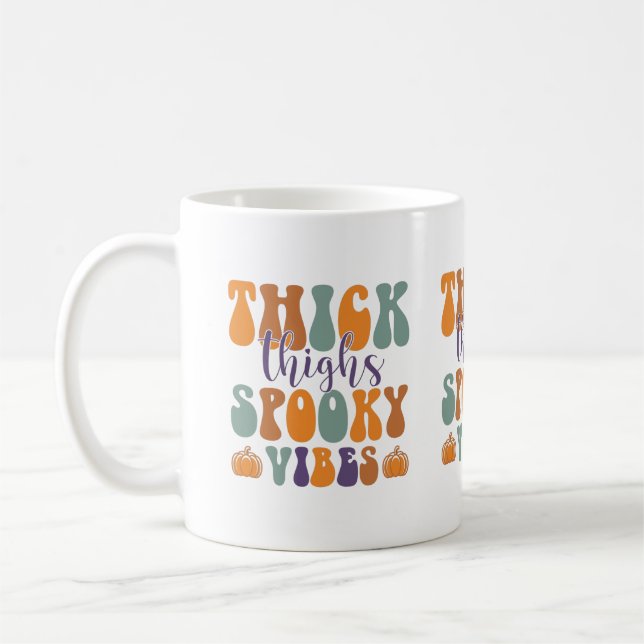 Mug Vibes Éffrayantes Épais-Halloween-Citrouille-Drôle (Gauche)
