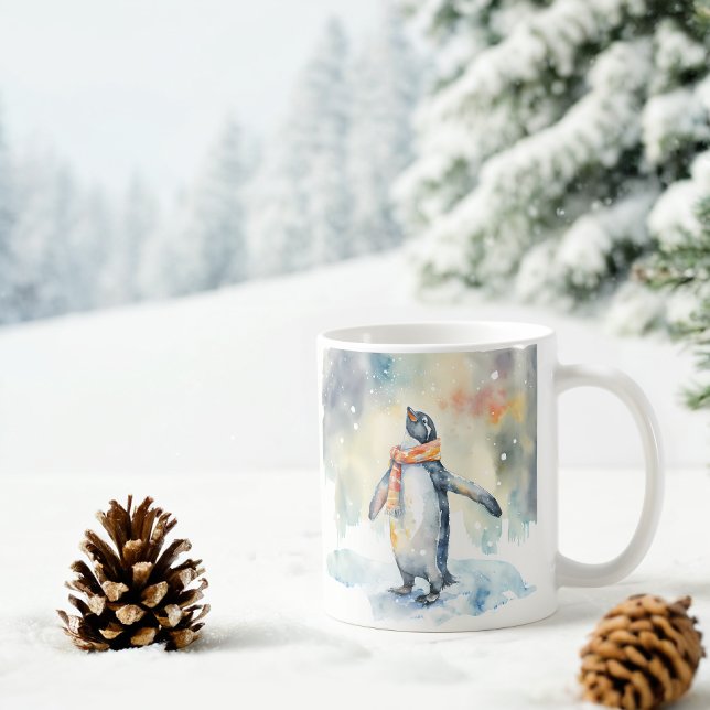 Mug Vibes hiver Aquarelle Penguin (Créateur téléchargé)