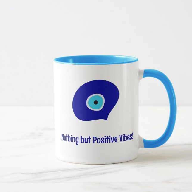 Mug Vibes Positives customisées, Bleu Evil Tear Drop (Droite)