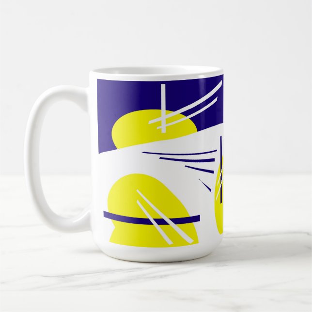 Mug Vibes positives de l'art Abstrait Bleu jaune Bleu  (Gauche)