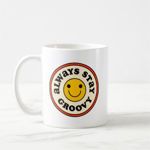 Mug Vibes positives simples Style rétro Smiley Vintage