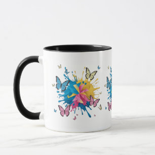 Mug Vibrant Abstrait Color Splash Art pour moderne