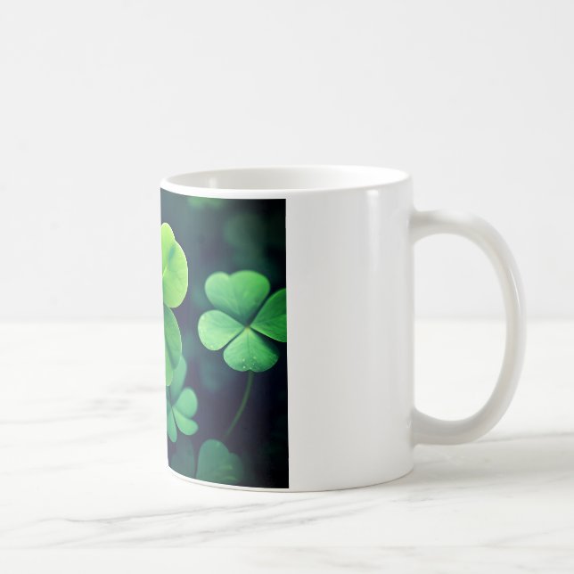 Mug Vibrant Lucky Four Leaf Clover - Sparkle w (Droite)
