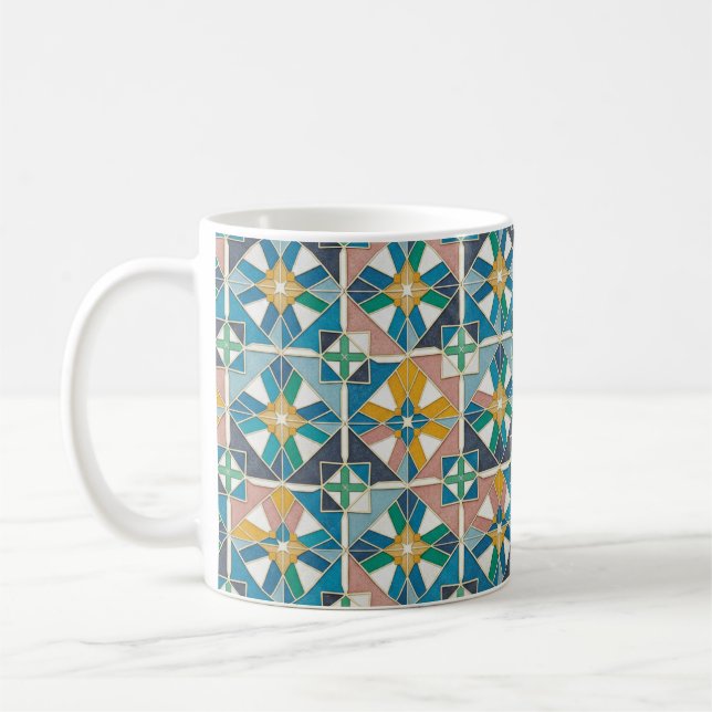 Mug Vibrant Modern Moroccan Zellige Tile Pattern (Gauche)