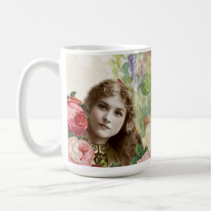 Mug Victorian Cabbage Roses Woman Floral