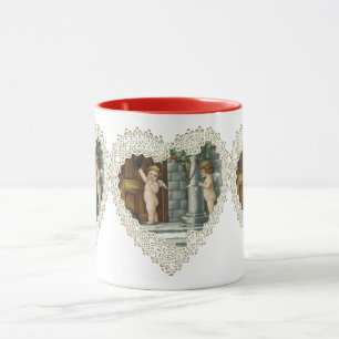 Mug Victorienne Saint-Valentin, Anges Vintages avec le