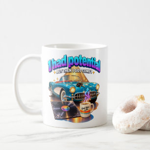 Mug Vie Confortable Humour J'avais du Potentiel Mais J