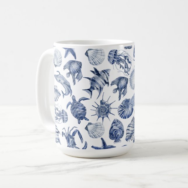 Mug Vie côtière bleue (Devant gauche)