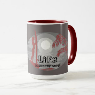 Mug Vie - Profitez De La Fille De Surfer À Ride