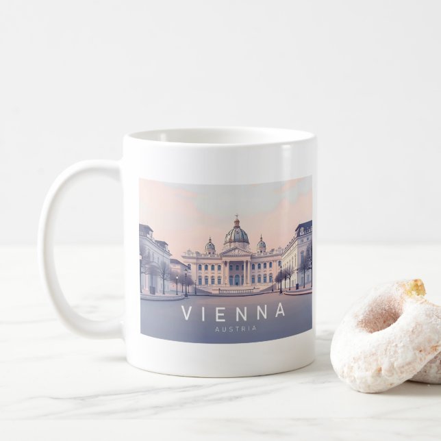 Mug Vienne Autriche Pastel Voyage Design (Avec donut)
