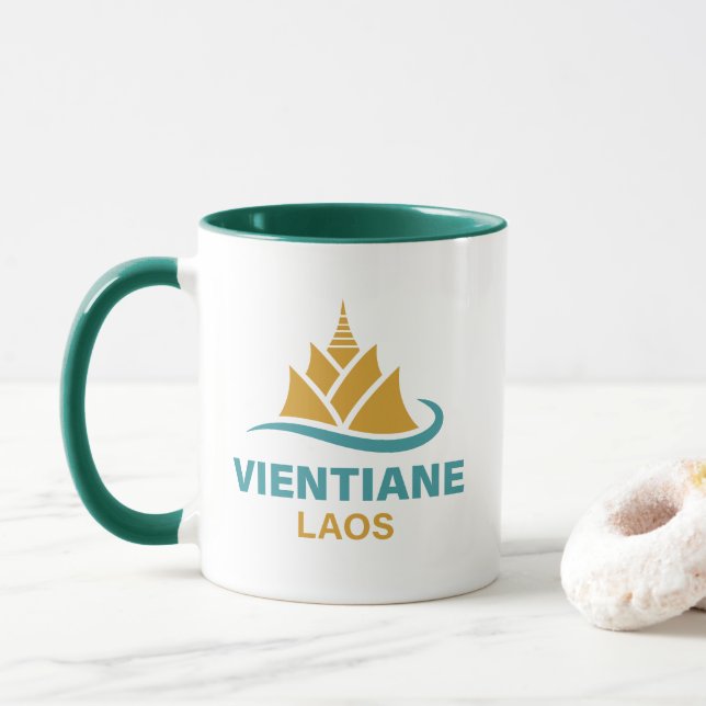 Mug Vientiane Laos Southeast Asia (Avec donut)